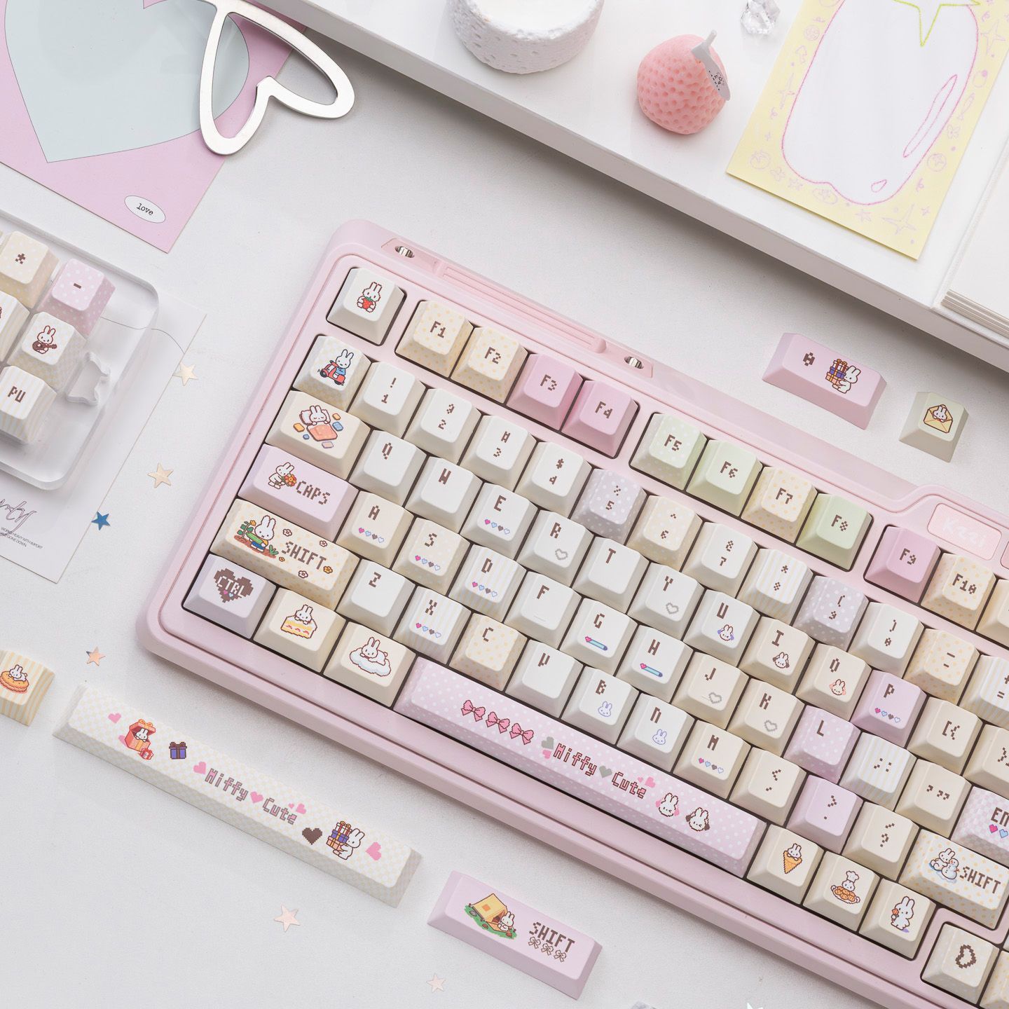Custom Keycaps - Pixel Miffy Keycaps Lucu PBT Five