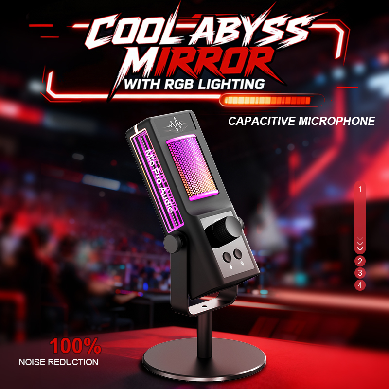 Pc Gaming Live Streaming - Mikrofon kondensor RGB untuk podcast, gaming
