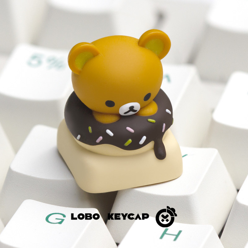 Custom Keycaps - Keycap Resin Rilakkuma Lucu Bertema Donat,