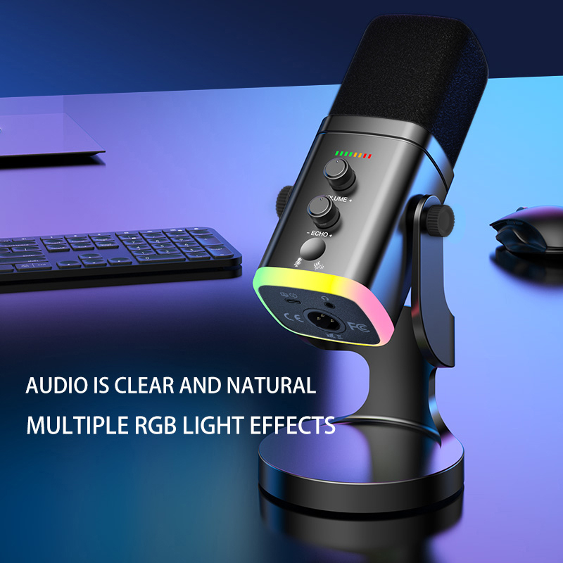 Mikrofon Gaming RGB Mikrofon U - Pc Gaming Live Streaming ulasan dan harga