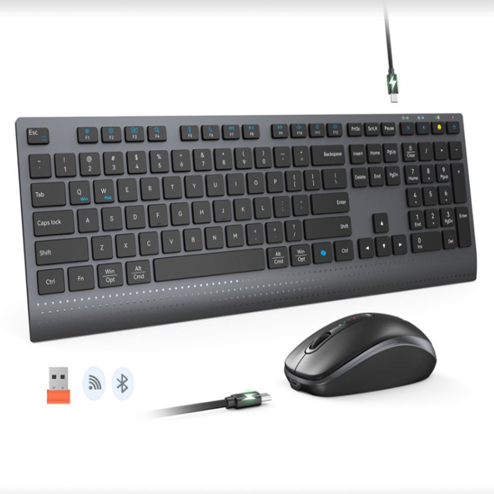 Keyboard dan Mouse Nirkabel Du - Pc Gaming Komplett Set ulasan dan harga