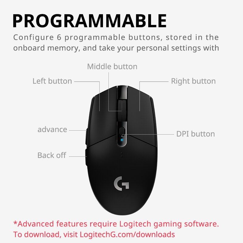 Logitech G304 Mouse Gaming tan - Pc Gaming Logitech ulasan dan harga
