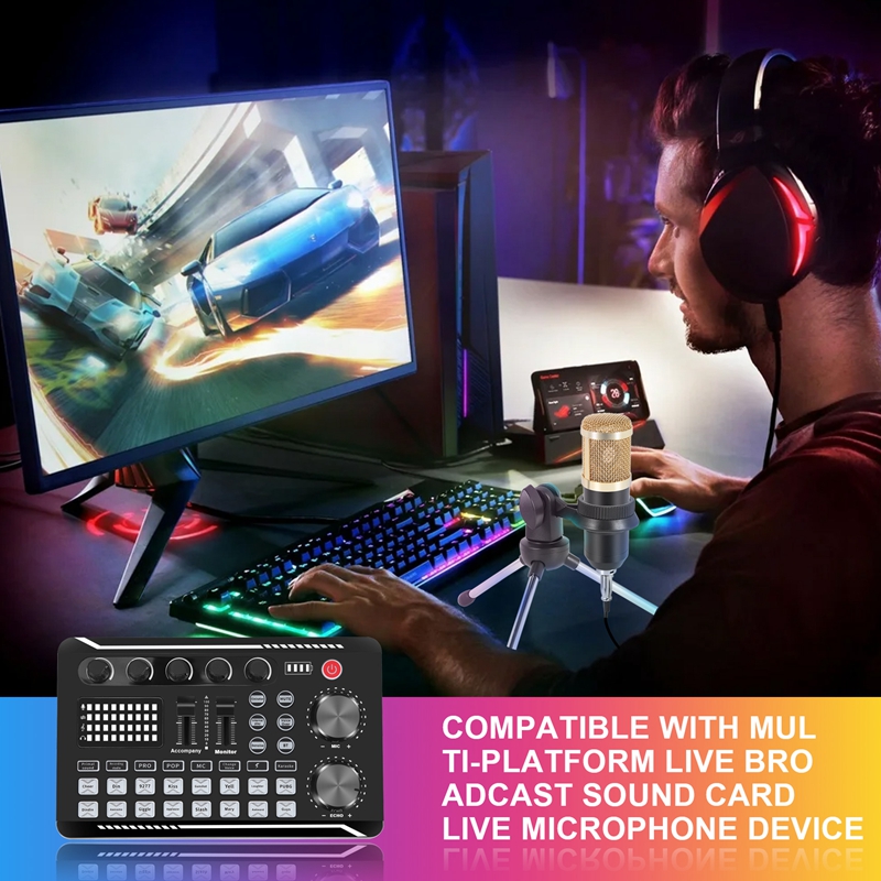 Kit Kartu Suara F998, Kit Mikr - Pc Gaming Live Streaming ulasan dan harga